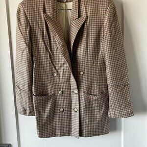 Earl Rutenburg  Pink and Gray Tailored  Fit 100% Silk Blazer